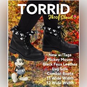 Torrid Black Mickey Mouse Ankle Booties